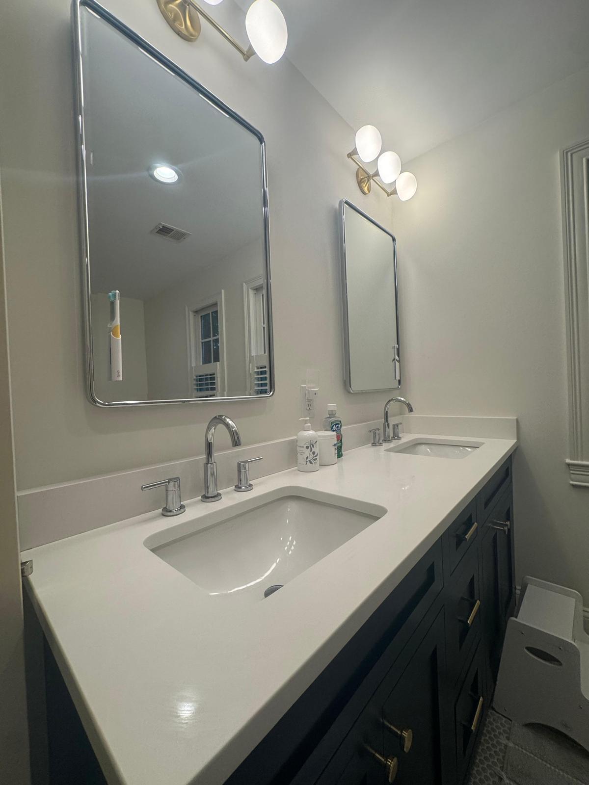 Cleaned office with shiny floors and organized desks