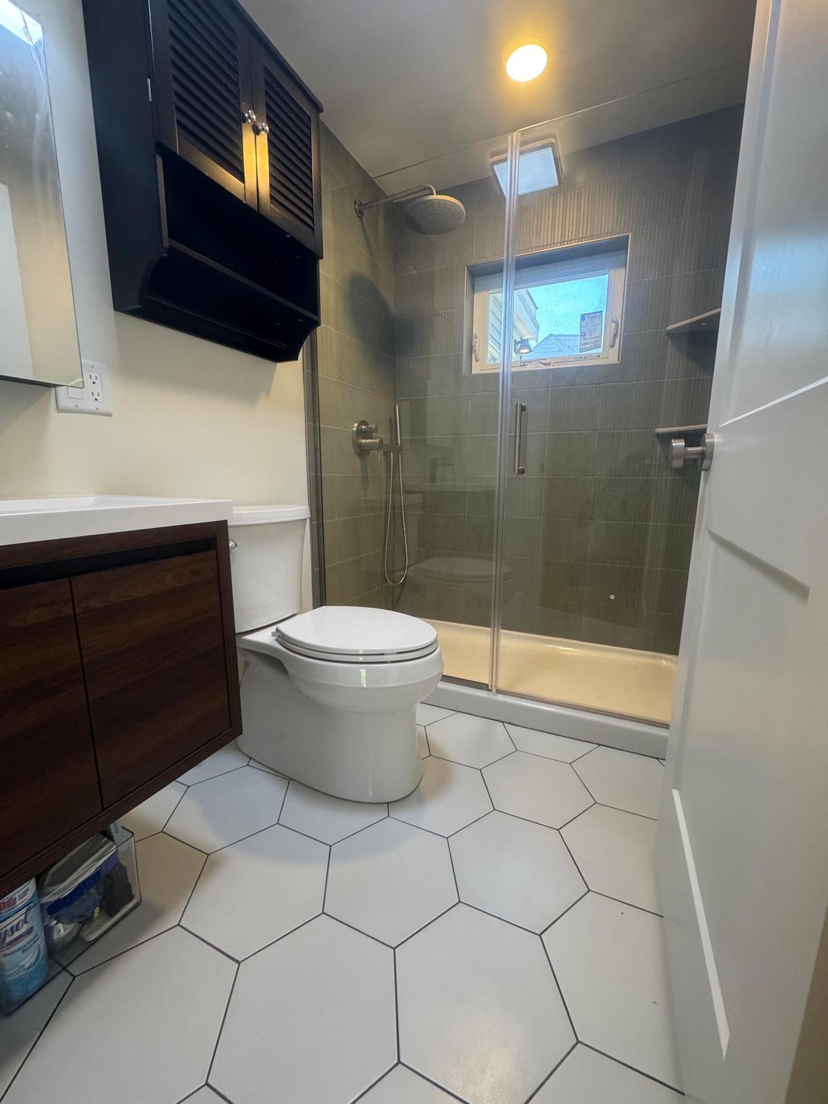 Bathroom after renovation dust cleaning